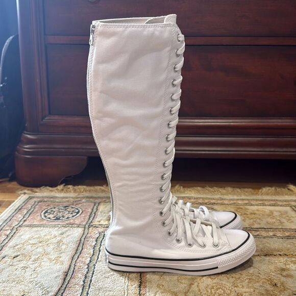 Converse CT All-Star XX-Hi Top Y2K Women’s Sz 8 White Lace-Up Knee-High Sneakers - Picture 1 of 14